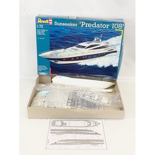 258 - A Revell Sunseeker “Predator 108” model boat in box. 1:72.