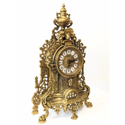 269 - An ornate brass 18th century French style mantle clock. 41.5cm