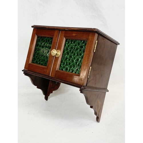 271 - A late Victorian mahogany wall cabinet. 33 x 17 x 33cm.