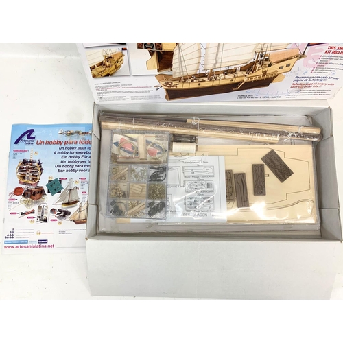 288 - An unopened Artesania Latina Red Dragon Chinese Junk wooden model ship. 1:60. 53cm