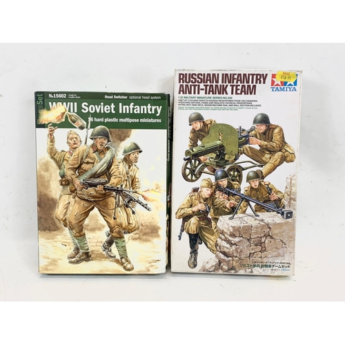 290 - 4 unopened boxes of Russian World War 2 model figures. MiniArt Soviet Tank Ammo Loading Crew, Italer... 