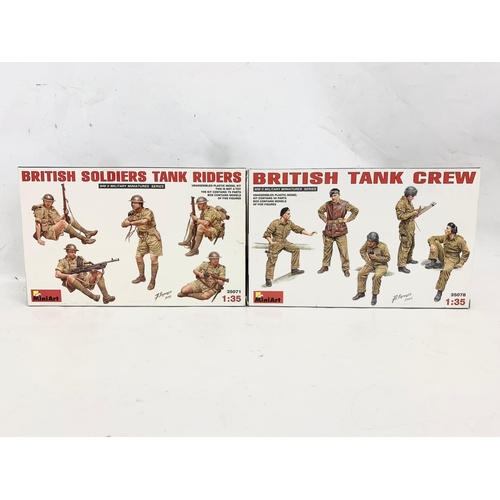 291 - 3 unopened boxes of WWII model figures. MiniArt British Soldiers Tank Riders, MiniArt British Tank C... 