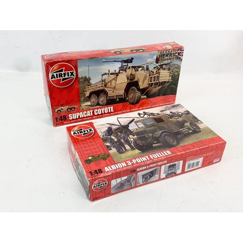 294 - 4 unopened boxes of Airfix WWII models. 1:48 Supacat Coyote, 1:48 Albion 3-Point Fueller, 1:32 Stron... 