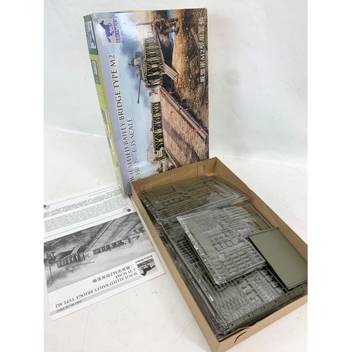 295 - 2 unopened boxes of WWII models. Italeri LCM 3 50ft Landing Craft, Bronco WWII Allied Bailey Bridge ... 