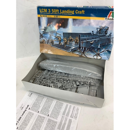 295 - 2 unopened boxes of WWII models. Italeri LCM 3 50ft Landing Craft, Bronco WWII Allied Bailey Bridge ... 