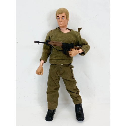 3 - A 1964 Action Man Eagle Eye figure with flock hair. Hasbro.