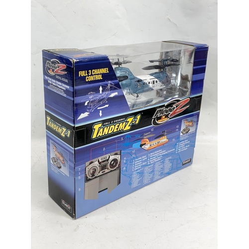 306 - A Picoo Z 3 Channel remote control helicopter in box.  Tandems-1. 36 x 31cm.