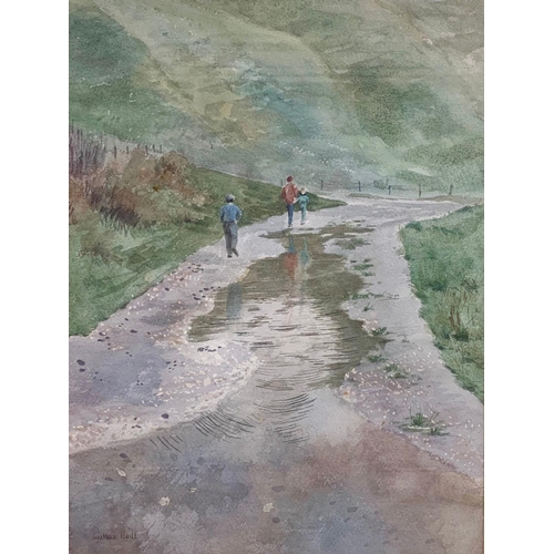 31 - A large watercolour painting by Cynthia Neill, “The Puddle” Ballintoy. Painting measures 30 x 40cm. ... 