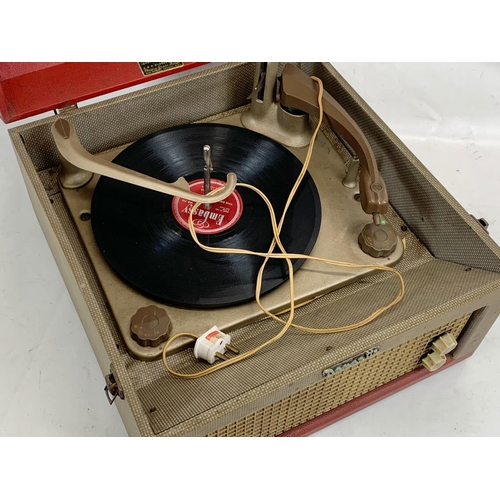 316 - A vintage Dansette record player. 38 x 41 x 23cm.