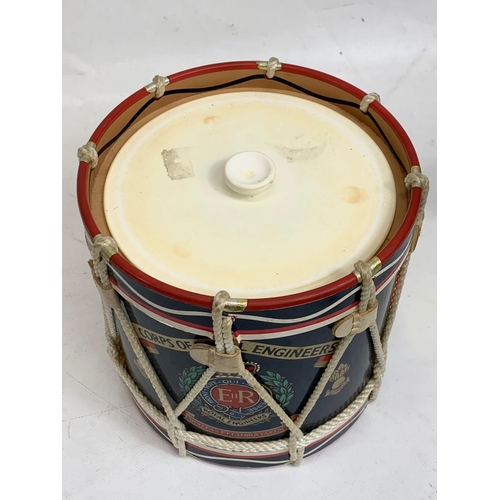 318 - A Regimental Replicas drum ice bucket. Royal Engineers. 17 x 17cm