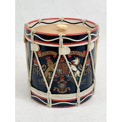 319 - A Regimental Replicas drum ice bucket. Royal Marines. 17 x 17cm.