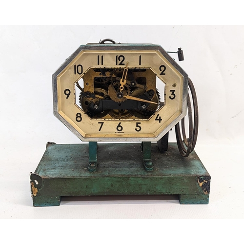 323 - An early 20th century scratch built skeleton type clock in glass case, circa 1920-30. 21x13.5x20cm