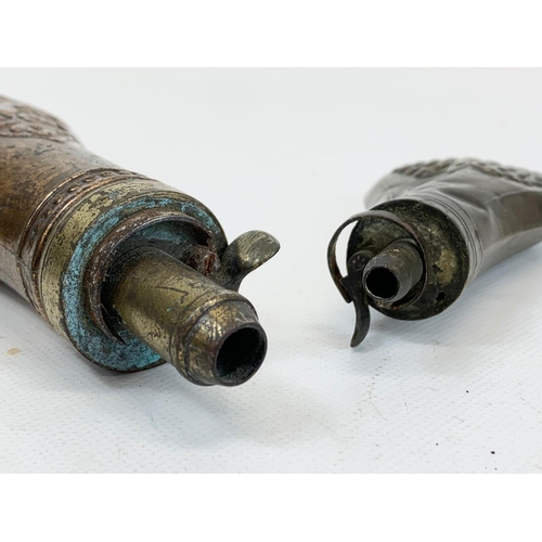 41 - 2 19th century gun powder flasks