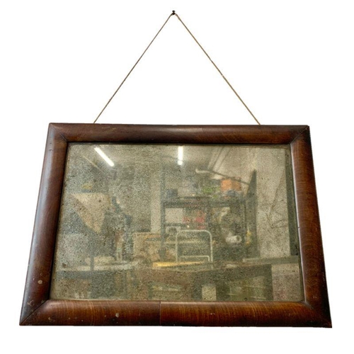 43 - A small Victorian mahogany framed dressing mirror. 38 x 28cm.