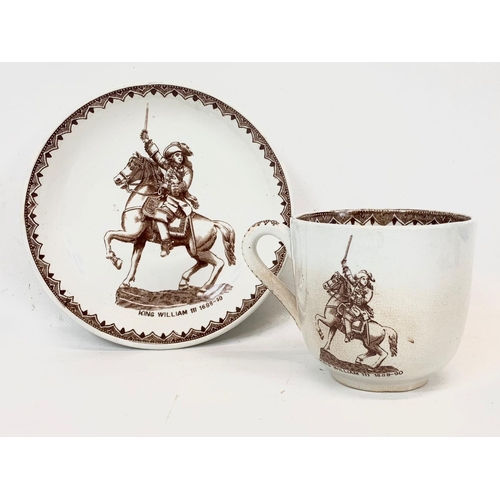 463 - A Victorian William III Commemorative cup and saucer. Saucer measures 15cm