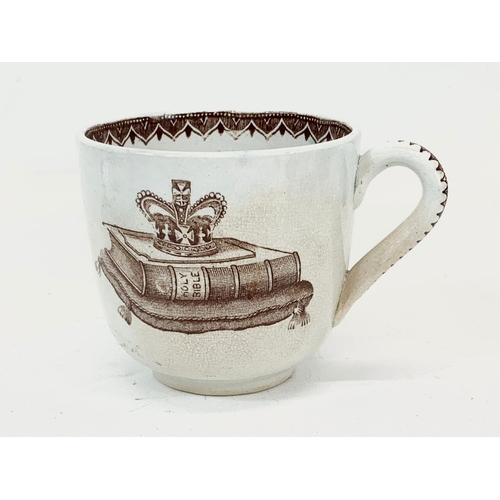 463 - A Victorian William III Commemorative cup and saucer. Saucer measures 15cm