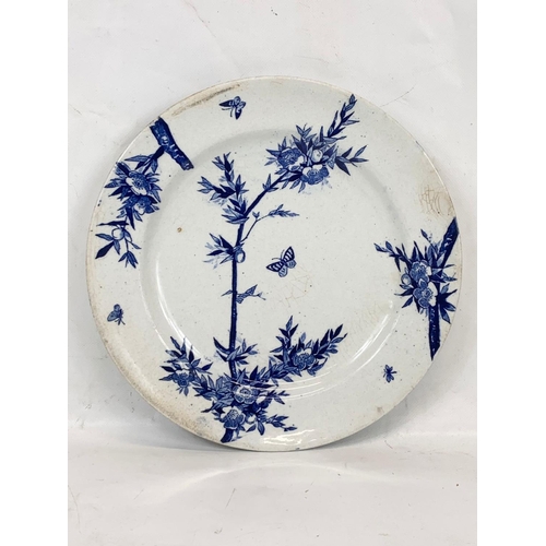 466 - A First Period Blue Stamp Belleek Pottery plate. Circa 1863-1891. 27.5cm