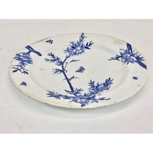 466 - A First Period Blue Stamp Belleek Pottery plate. Circa 1863-1891. 27.5cm