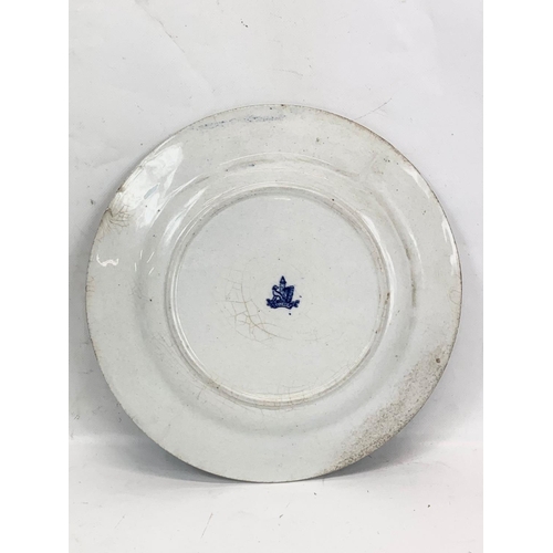 466 - A First Period Blue Stamp Belleek Pottery plate. Circa 1863-1891. 27.5cm