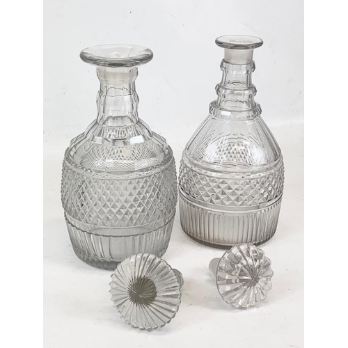 478 - 2 Georgian cut glass decanters. 27cm