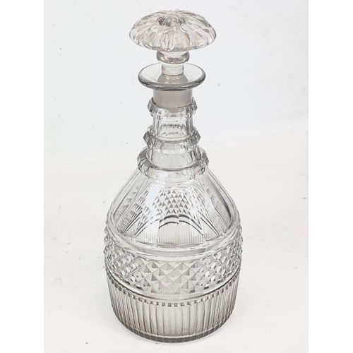 478 - 2 Georgian cut glass decanters. 27cm