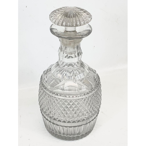 478 - 2 Georgian cut glass decanters. 27cm