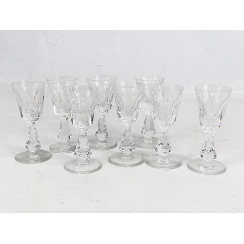 485 - A set of 8 Waterford crystal “Glencree” pattern sherry glasses. 10cm