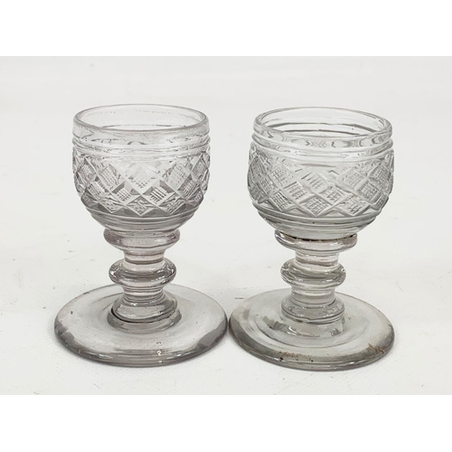 491 - A quantity of early to late 19th century glassware. Including a Georgian twist flute candleholder 16... 