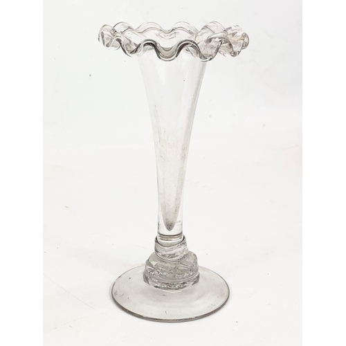 491 - A quantity of early to late 19th century glassware. Including a Georgian twist flute candleholder 16... 