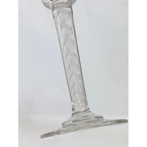 491 - A quantity of early to late 19th century glassware. Including a Georgian twist flute candleholder 16... 