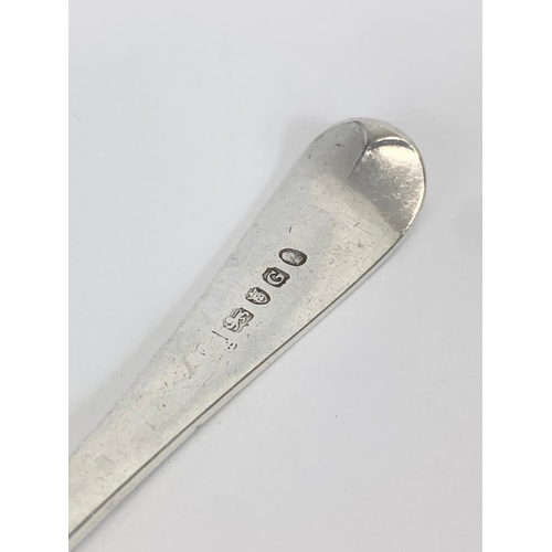 493 - A large George III silver table spoon. 1802. 84 grams. 21.5cm