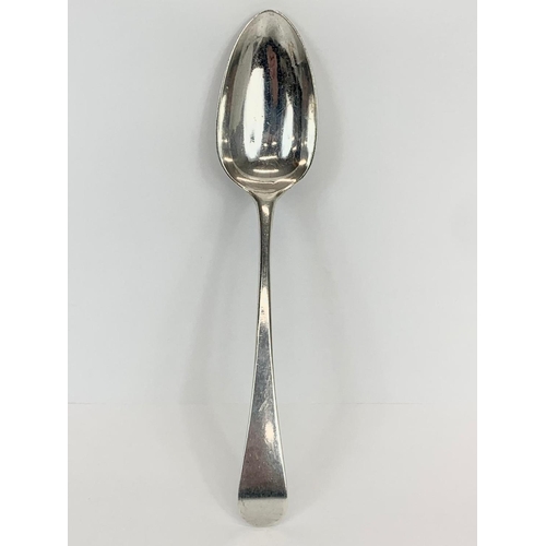 493 - A large George III silver table spoon. 1802. 84 grams. 21.5cm