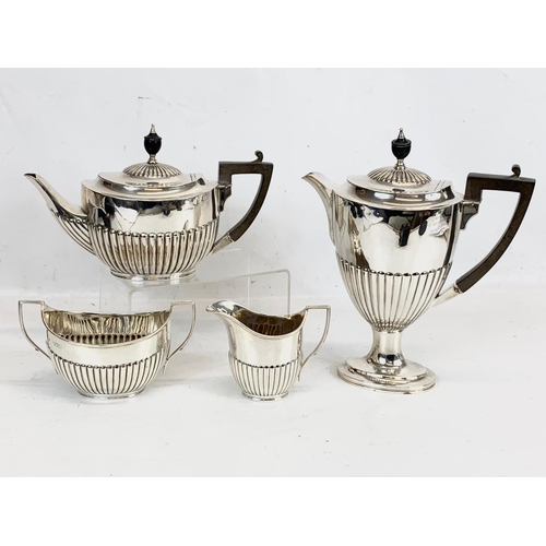 500 - A 4 piece sterling silver tea service. London 1904. 1273 grams.