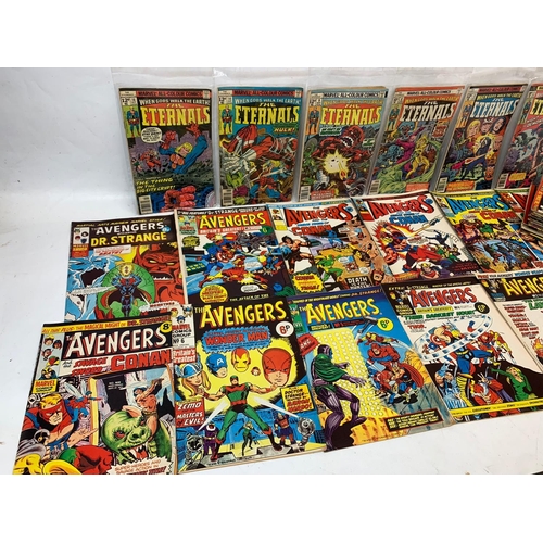 51 - A large collection of 1970’s Marvel, The Avengers and The Eternals comic books.