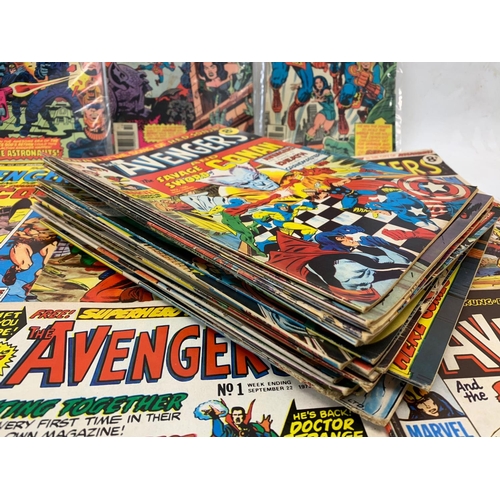 51 - A large collection of 1970’s Marvel, The Avengers and The Eternals comic books.