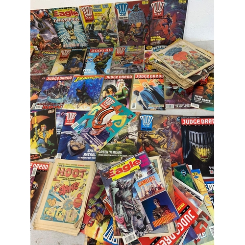 59 - A large collection of vintage comic books. 2000 AD Judge Dredd.