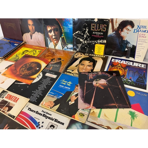 62 - A collection of LP, vinyl records. Rolling Stones, Elvis, Neil Diamond, Beach Boys, Frank Sinatra, S... 