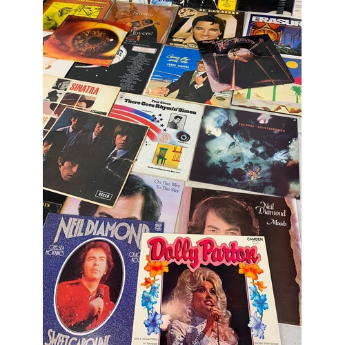 62 - A collection of LP, vinyl records. Rolling Stones, Elvis, Neil Diamond, Beach Boys, Frank Sinatra, S... 