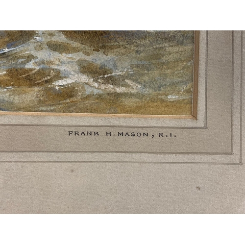 75 - An early 20th century watercolour painting by Frank H. Mason, R.I. Flamborough. In a gilt frame. Pai... 