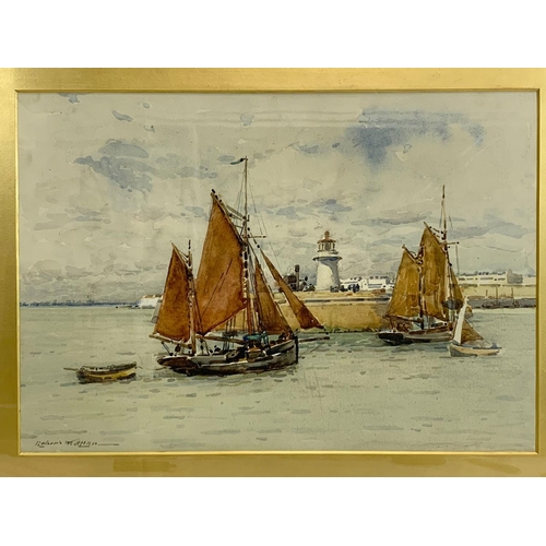 77 - A large watercolour painting by Robert W. Allan, R.W.S. Late 19th, early 20th century. 1852-1942. In... 