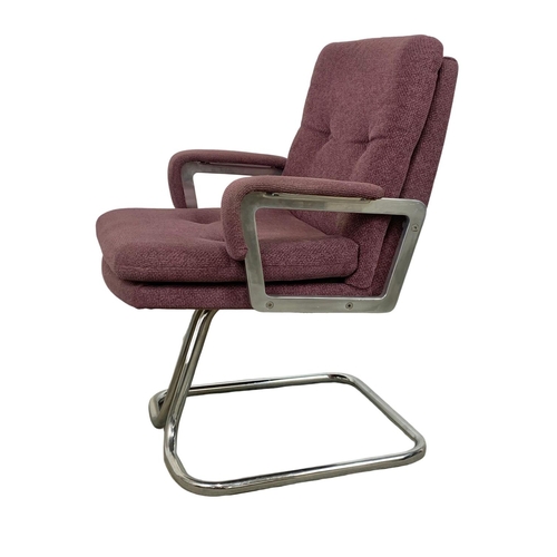 783 - A 1960’s Mid Century desk chair with chrome frame and base. In the Eames and Gordon Russell style.