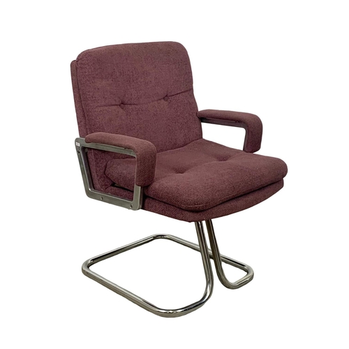 783 - A 1960’s Mid Century desk chair with chrome frame and base. In the Eames and Gordon Russell style.