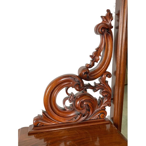 786 - A large Victorian mahogany pedestal cheval dressing table. Circa 1860-1870. 154 x 59 x 183cm