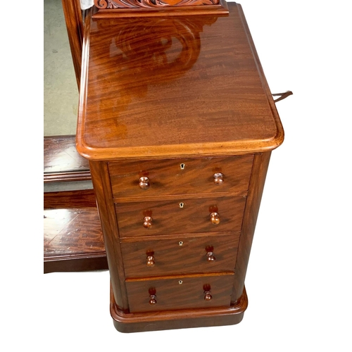 786 - A large Victorian mahogany pedestal cheval dressing table. Circa 1860-1870. 154 x 59 x 183cm