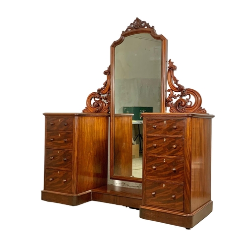 786 - A large Victorian mahogany pedestal cheval dressing table. Circa 1860-1870. 154 x 59 x 183cm