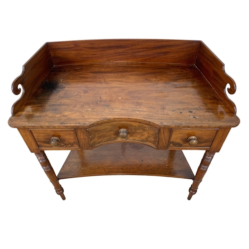 800 - A George IV mahogany gallery back washstand with drawer and 2 dummy drawers. Circa 1820’s. 100.5 x 4... 