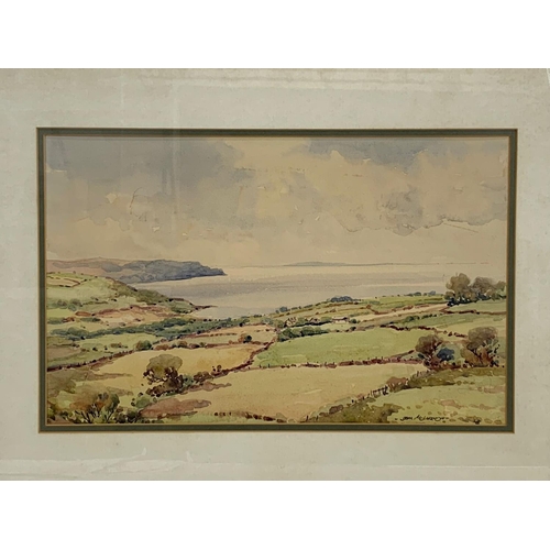 98 - A watercolour painting by Sam McLarnon. Painting measures 46 x 29. Frame measures 63 x 46cm