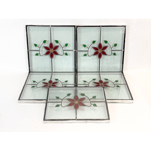 274A - 5 pieces of stained glass. 34.5 x 27.5cm