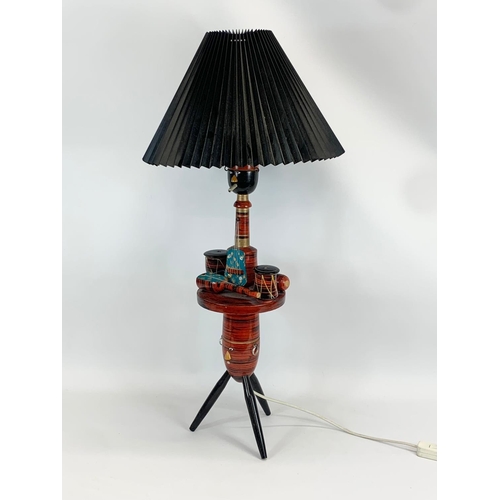 779D - A tall wooden novelty table lamp. 80cm.