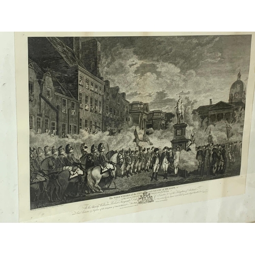 78B - A large late 18th, early 19th century engraving by J Collyer, titled The Volunteers of the City of C... 